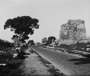 Images Dated 12th December 2007: Rome, surfaced Appian way, as a modern highway, circa 1950s