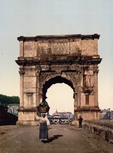 Images Dated 18th December 2007: Rome, The Triumphal Arch of Titus, Italy, photochrom, circa 1890-1900