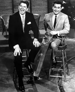 Laughing Prints: Ronald Reagan appearing with Regis Philbin on the San Diego local REGIS PHILBIN SHOW in the early 1960s