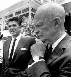 Reagan Prints: Ronald Reagan as candidte for California governor with Dwight Eisenhower outside his Gettysburg home