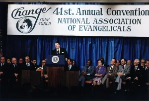 Evangelist Prints: Ronald Reagan. President Reagan giving the Evil Empire speech to the Annual Convention of the National Association of
