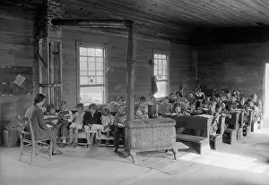 Students Prints: One room school with 28 students of various ages
