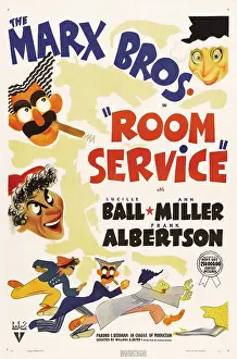 Chico Prints: ROOM SERVICE, The Marx Brothers-left from top: Groucho Marx