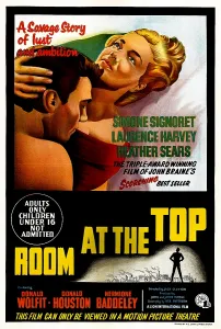 Simone Prints: ROOM AT THE TOP, Australian poster, from left: Laurence Harvey, Simone Signoret, 1959