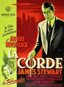 Rope Prints: ROPE, (aka LA CORDE), French poster, James Stewart, Joan Chandler (bottom right), 1948