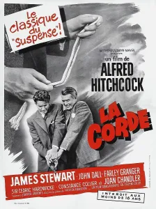Granger Prints: ROPE, (aka LA CORDE), French poster, from left: Farley Granger, James Stewart, 1948