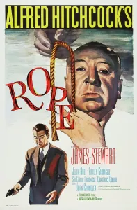 Rope Prints: ROPE, US poster art, from top: director Alfred Hitchcock, James Stewart, 1948