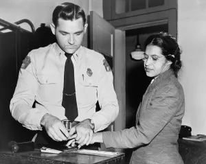 Courage Prints: Rosa Parks (1913-2005), whose refusal to move to the back of a bus touched off the bus boycott in Montgomery