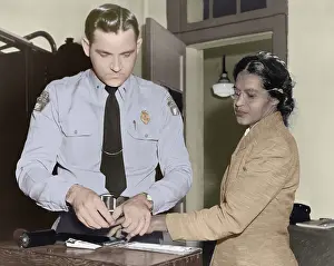 Rosa Prints: Rosa Parks is finger-printed by Deputy Sheriff D