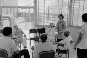 Presidents Wives Prints: Rosalynn Carter works with staff and patients at the Washington DC General Hospital