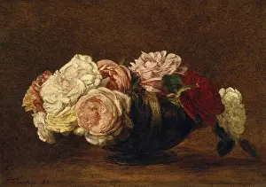 Bouquet Prints: Roses in a Bowl, by Henri Fantin-Latour