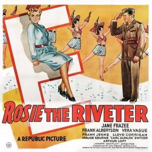 Albertson Prints: ROSIE THE RIVETER, US poster, front from left: Jane Frazee, Frank Albertson, 1944