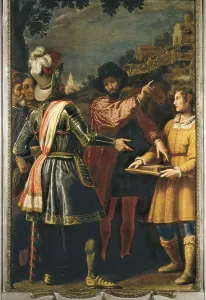 ROSSELLIMatteo (1578-1650). Fortifications of San Miniato. 1615. ITALY. Florence. Buonaroti House. Episode in the life of Michelangelo. Baroque art. Oil on canvas