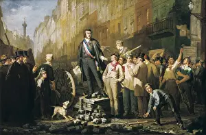 Social Movement Prints: ROUIS PICHIO, Ernest (1840-1893). Alphonse Baudin at the barricades. 1869
