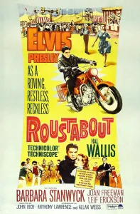 Motorcycle Prints: ROUSTABOUT, Elvis Presley (on motorcycle); bottom center