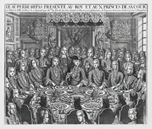 Banquet Prints: Royal banquet to celebrate the birth of Dauphin Louis XVII