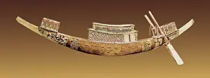 Technician Prints: Royal boat. 1375 -1358 BC. Boat model that the Pharaohs probably used for theirs trips to the other side