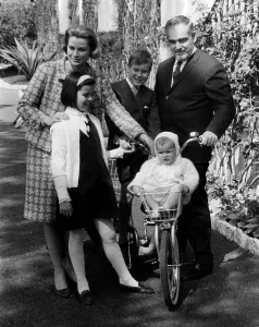 Bicycle Prints: The Royal Family of Monaco posing in the garden of their palace