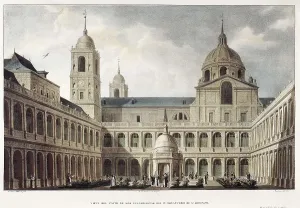 Royal Monastery of San Lorenzo de El Escorial (19th c.). Litography. SPAIN. Reus. Salvador Vilaseca Regional Museum. AISA/Everett Collection**US SALES ONLY**