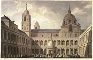 Lithographs Prints: Royal Monastery of San Lorenzo de El Escorial (19th c)