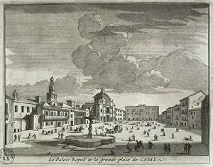 Spring Prints: Royal Palace and Great Square of Cadiz in 18th c