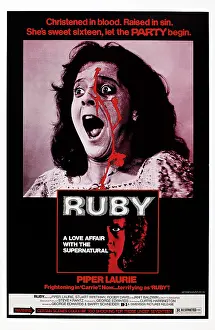 1977 Movies Prints: RUBY, US poster, from top: Janit Baldwin, Piper Laurie, 1977