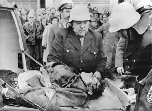 Ambulance Prints: Rudi Red Dutschke's assailant is carried away on a stretcher after his capture