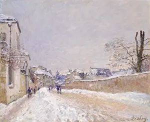 Linear Perspective Prints: Rue Eugene Moussoir at Moret: Winter