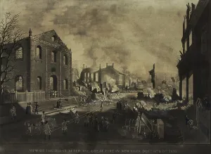 Street Prints: Ruins after the Great Fire in New York City as seen from Exchange Place