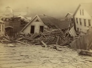 Catastrophe Prints: Ruins of houses after the Johnstown Flood, of May 31, 1889