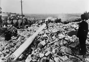 Lcgr1309 Prints: The ruins of Lidice, Czechoslovakia, after Nazi atrocities, June 1942
