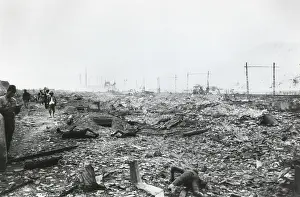 A Bomb Prints: Ruins of Nagasaki, Japan, after atomic bombing of August 9