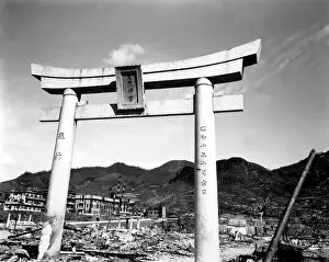 A Bomb Prints: Ruins of Nagasaki, Japan, after atomic bombing of August 9