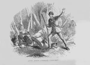 Slave Prints: Runaway slave with armed slave catcher and dogs