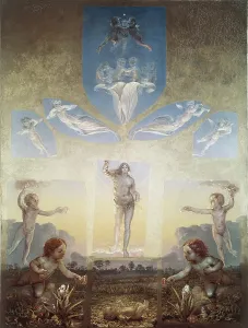 RUNGE, Philipp Otto (1777-1810). The Great Morning. 1809-1810. Romanticism. Oil on canvas. GERMANY. Hamburg. Hamburger Kunsthalle. AISA/Everett Collection**US SALES ONLY**