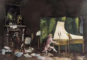 Moskva Prints: RUSSIA. Moscow. Scenery for the first scene of Pushkin's work 'The Miserly Knight'