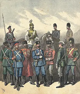 Russia. The Russian cavalry. Illustration by H. Meyer from "Le Petit Journal" (1891). Engraving. Coleccin Gasca/AISA/Everett Collection (157126)**US SALES ONLY**