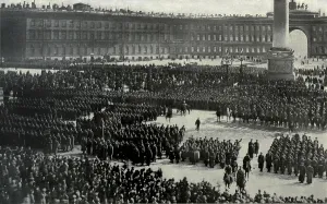 Petrograd Prints: Russian army officers take the oath of allegiance to the October Revolution. 1917