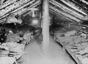 Punishment Prints: Russian convicts sleeping quarters in a primitive Siberian prison camp barracks