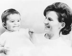 20 29 Years Old Prints: Russian cosmonaut Valentina Nikolayeva-Tereshkova with her one-year-old daughter