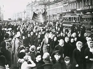 Childish Prints: Russian Revolution. Demonstration of women demanding their right to vote