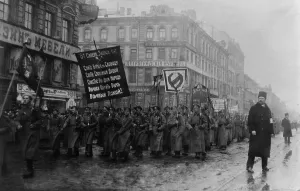 Protests Prints: Russian Revolution. Funeral of 182 persons killed by Czarist police on Feb