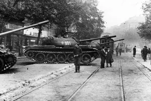 Trolley Prints: Russian tanks occupying Budapest