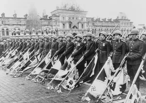 Victors Prints: Russian victory parade in Moscow at the end of World War 2