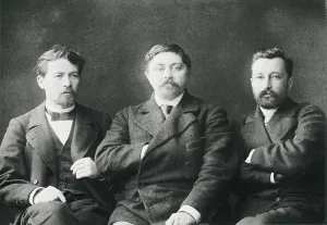 Anton Pavlovich 1860 1904 Prints: The Russian writers Anton Pavlovich Chekhov (left)