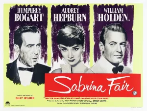 Humphrey Prints: SABRINA, British poster, l-r: Humphrey Bogart, Audrey Hepburn, William Holden, 1952