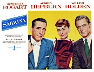 Humphrey Prints: SABRINA, US lobbycard, from left: Humphrey Bogart, Audrey Hepburn, William Holden, 1954