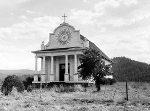 Mission Prints: Sacred Heart Mission, the oldest building in Idaho, built ca. 1846. Cataldo, Idaho. 1957