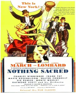 Top Hat Prints: NOTHING SACRED, US re-release ad art, inset from left: Carole Lombard, Fredric March, 1937