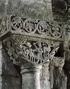 Sacrifice of Abraham. 7th c. SPAIN. Campillo. Church of Sand Pedro de la Nave. Visigothic art. Relief on rock. AISA/Everett Collection**US SALES ONLY**